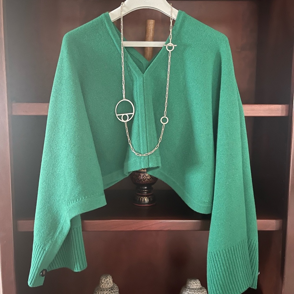 Hermes Knit Cashmere Cape Pre-fall ‘17 Bamboo